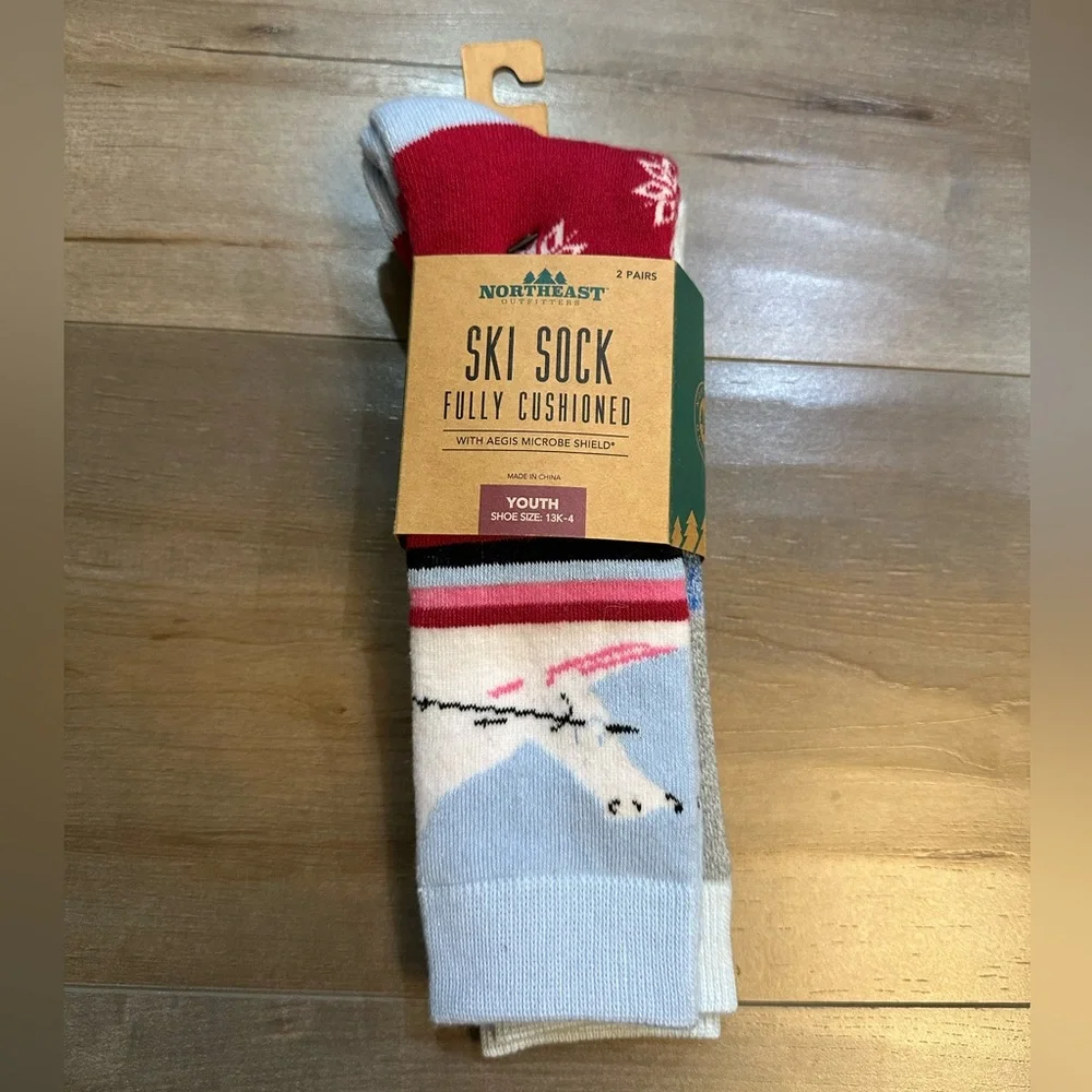 Northeast Youth Ski Socks - Red and Blue